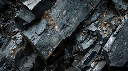 Iron manganese tungsten mineral ore with monoclinic crystal structure on a dark background