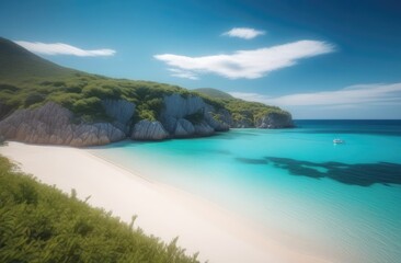 Fototapeta premium Quiet, hot sandy beach