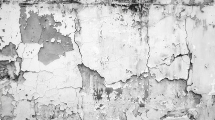 Weathered monochrome grungy wall background with copy space