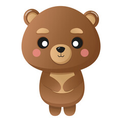 Fototapeta premium vector cartoon cute bear. kawaii cool character animal