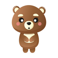 cute cartoon surprised bear. vector character teddy bear