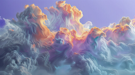 Abstract colorfull cloudscapes, ethereal scenery