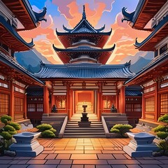 Naklejka premium temple of heaven city