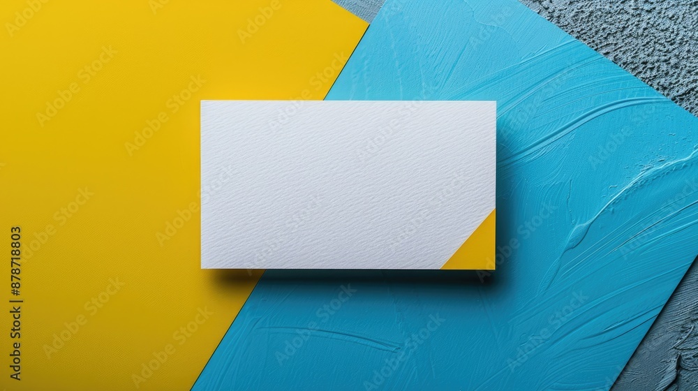 Poster abstract background with blank business card for corporate branding mock up space for text top view