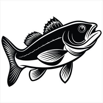 recommend clip art: Cod Fish silhouette vector illustration on white background 