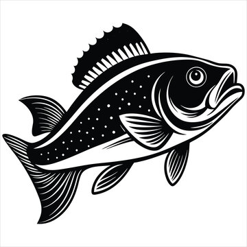recommend clip art: Cod Fish silhouette vector illustration on white background 
