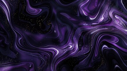 Obraz premium Shiny abstract background with dark violet black and purple colors shimmering fluid art creation