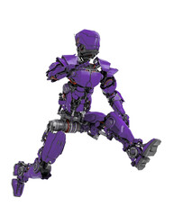 robot soldier is jumping