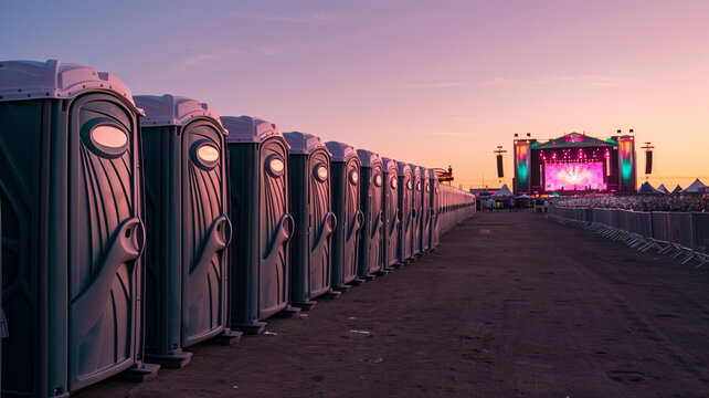 Portable Toilets at Music Festival