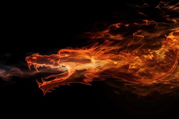 Fototapeta premium Fiery dragon in smoke