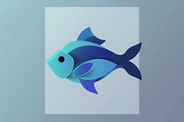 A minimalist fish icon with a ripple effect, embodying life and the aquatic world