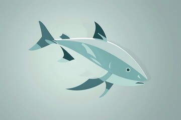 A minimalist fish icon with a ripple effect, embodying life and the aquatic world