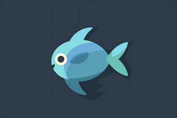 A minimalist fish icon with a ripple effect, embodying life and the aquatic world