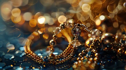 Earrings bright gold ring made of glass beads