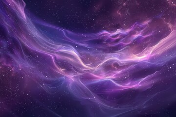 Fototapeta premium Digital Purple Particle Wave: Shimmering Light and Radiant Starry Dots