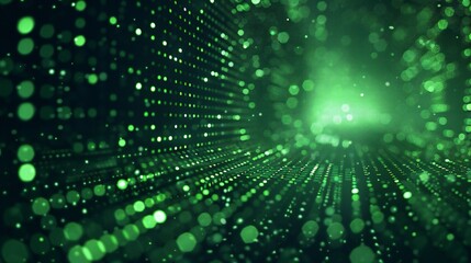 Futuristic Neon Matrix with Flowing Green Codes for Cyber Inspired Computer and Software Product Concepts
