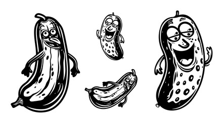 Pickle vector black and white,pickle