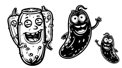 Pickle vector black and white,pickle