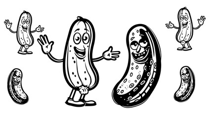 Pickle vector black and white,pickle