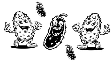 Pickle vector black and white,pickle