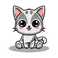A sticker template featuring a cartoon cat figure Cat's head