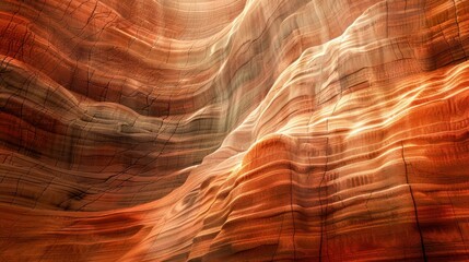Obraz premium Sunlit Layers of Red Rock in a Slot Canyon. Generative ai.