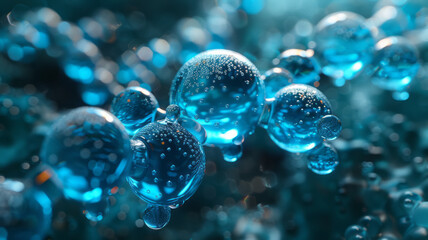 Using the "H2O" graphic as the poster theme for ammonia energy, highlighting the concept of zero carbon and ecological protection.generative ai