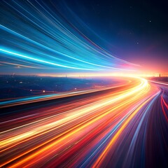 Abstract Light Streaks with Dynamic Movement and Gradient Effects