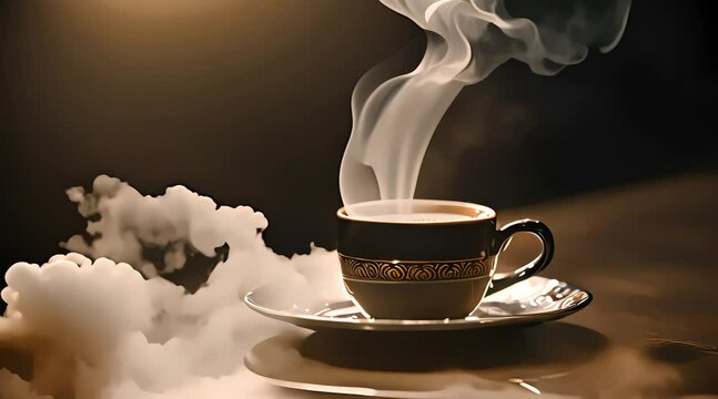 coffee cup with smoke aroma, generated ai