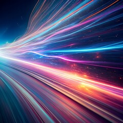 Abstract Light Streaks with Dynamic Movement and Gradient Effects