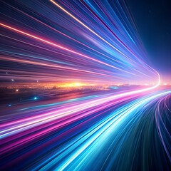 Abstract Light Streaks with Dynamic Movement and Gradient Effects