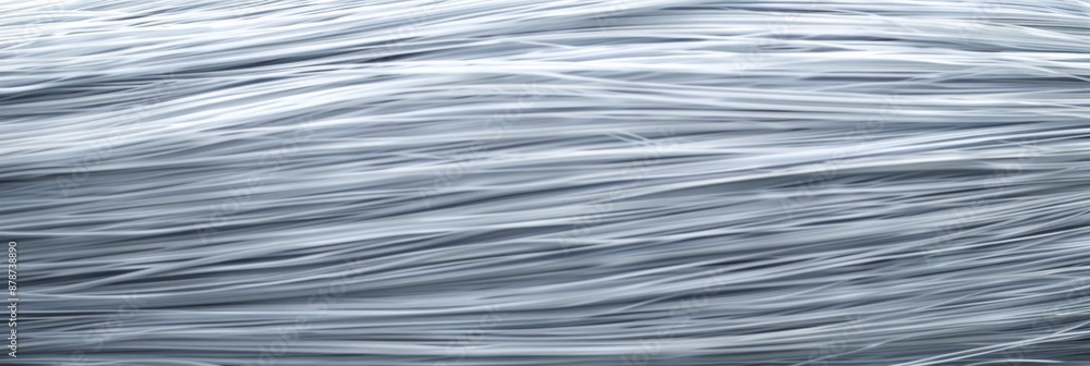 Poster close-up of smooth white fiber texture. a close-up of smooth white fibers creating a wavy, soft text