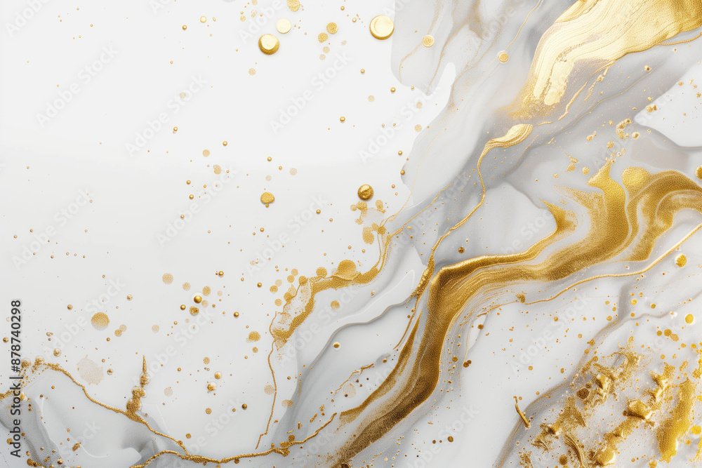 Poster modern pattern with smooth waves and golden accents