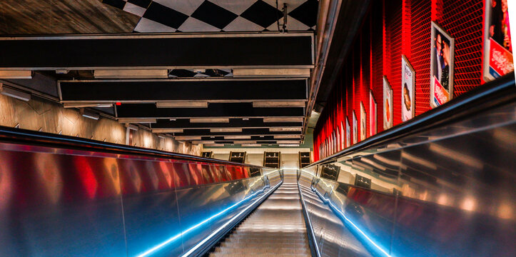 Stockholm, Sweden - March 20, 2024:  Interior of Kungstr&auml;dg&aring;rden Station of the Tunnelbana (Subway) Stockholm Underground Metro Art.
