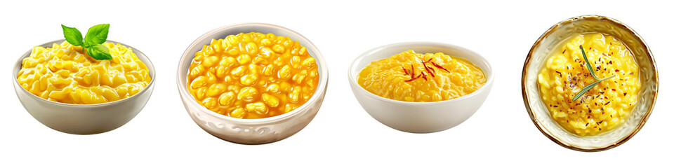 Saffron Risotto or Risotto alla Milanese clipart collection, symbol, logos, icons isolated on transparent background
