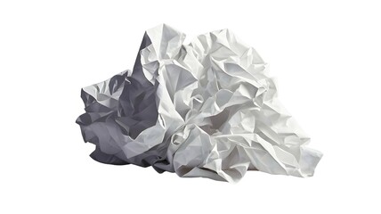 crumpled paper isolated on white. 