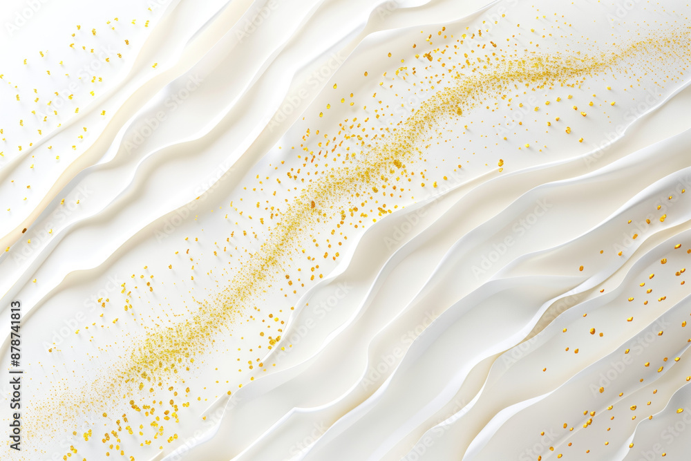 Aufkleber smooth white waves with golden lines create a sophisticated texture and modern style.