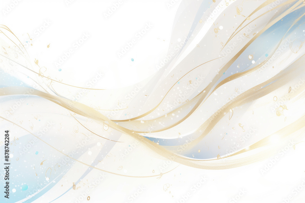 Poster modern pattern with wavy elements in golden tones