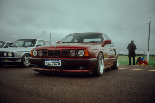Modified BMW 525i E34 on a Car Meeting in Montevideo, Uruguay. May 2023
