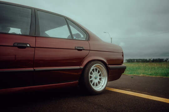 Modified BMW 525i E34 on a Car Meeting in Montevideo, Uruguay. May 2023