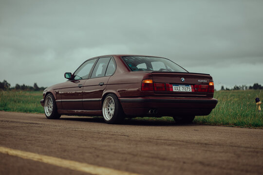 Modified BMW 525i E34 on a Car Meeting in Montevideo, Uruguay. May 2023