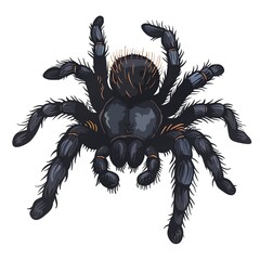 Tarantula Minimalist fashion cartoon isolated whitebackground