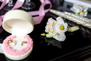 Wedding Rings and Boutonniere