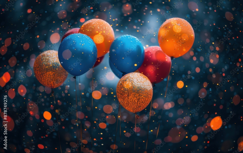 Poster a bunch of colorful balloons are floating in the air, creating a festive and joyful atmosphere. the 