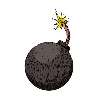 recommend clip art: explode bomb hand drawn. explosion dynamite, isolated bang, comic art explode bomb vector sketch. isolated color illustration