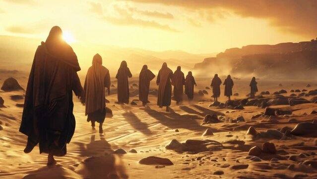 Exodus, Moses leading his people through desert