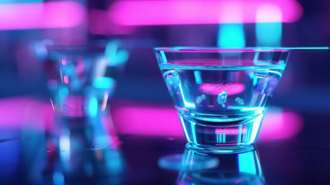 An ethereal lounge where enchanted cocktails stir themselves and project floating