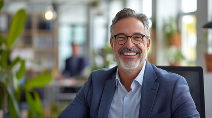 Fototapeta premium Smiling financial advisor in the office at company 