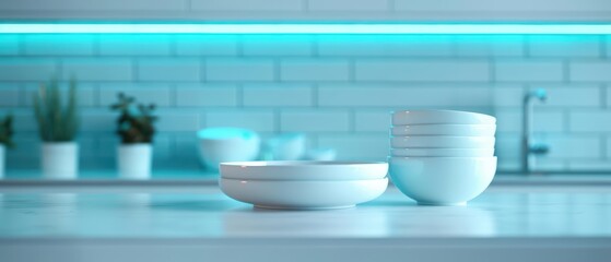 In a futuristic kitchen
