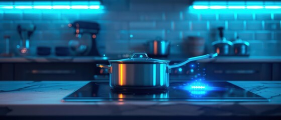In a futuristic kitchen